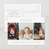 Carte postale photo de remerciement de Noël (Devant / Derrière)