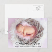 Carte Postale Photo de remerciement nouveau bébé (Devant / Derrière)