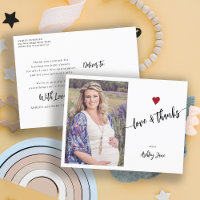 Carte postale photo de remerciement pour baby show