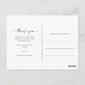 Carte Postale Photo de remerciement pour le jour de mariage (Dos)