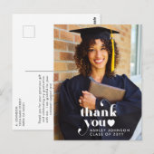 Carte Postale Photo de remise de diplôme avec typographie rétro (Devant / Derrière)