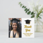 Carte Postale Photo de remise de diplôme élégant Écriture dorée  (Debout devant)