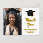 Carte Postale Photo de remise de diplôme élégant Écriture dorée  (Devant)