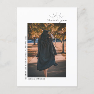 Carte Postale Photo de remise de diplôme en noir et blanc avec d