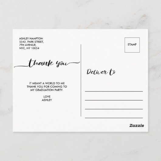 Carte postale photo de remise de diplômes avec rem (Dos)