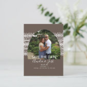 Carte postale photo de sauvegarde de date avec den (Debout devant)