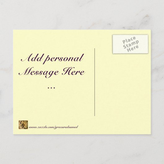 Carte postale photo de sauvegarde de date Violet/K (Dos)