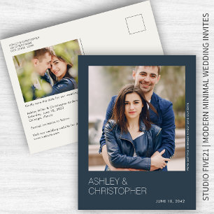 Carte postale photo de save-the-date de mariage mi
