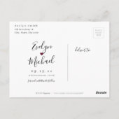 Carte Postale Photo de script burgundy simple et moderne enregis (Dos)