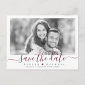 Carte Postale Photo de script burgundy simple et moderne enregis (Devant)