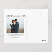 Carte Postale Photo de script de mariage de destination simple (Dos)