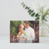 Carte Postale Photo de script de mariage moderne Amour et Merci (Debout devant)