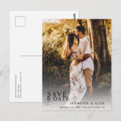 Carte Postale Photo De Script Moderne Enregistrer La Date (Devant / Derrière)