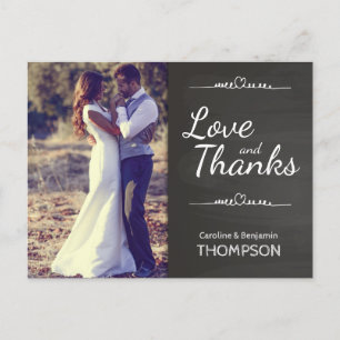 Carte Postale Photo de tableau noir Mariage Merci