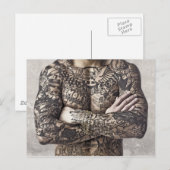 Carte Postale Photo de tatouage corporel masculin (Devant / Derrière)