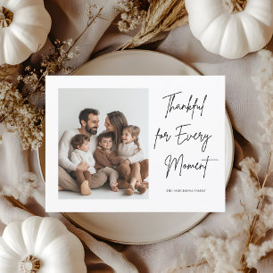 Carte Postale Photo de Thanksgiving de famille minimaliste