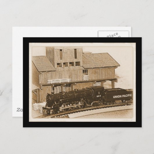 Carte Postale Photo de train à modèle ancien (Devant / Derrière)