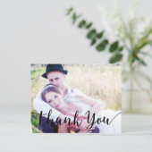 Carte Postale Photo de type script noir Merci (Debout devant)