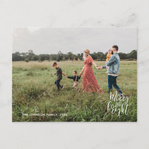 Carte postale photo de typographie de Noël Merry &