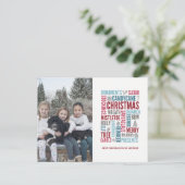 Carte postale photo de vacances avec des mots de N (Debout devant)