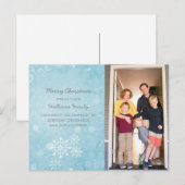 Carte postale photo de vacances Blue Snowflake (Devant / Derrière)