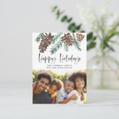 Carte Postale Photo de vacances de Noël à l'aquarelle de cône de (Debout devant)