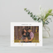 Carte postale photo de vacances en écriture élégan (Debout devant)