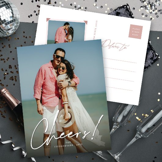 Carte postale photo de vacances modernes avec un s