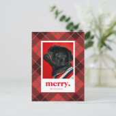 Carte Postale PHOTO DE VACANCES NOËL | Joyeux rouge plaid (Debout devant)