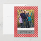 Carte postale photo de vacances Red Simple Snowfla (Devant / Derrière)