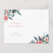 Carte postale photo de vacances Watercolor Floral  (Dos)