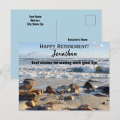 Carte Postale Photo de vagues de l'océan Retraite Nom personnali (Devant / Derrière)