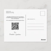 Carte Postale Photo de verdure Code QR Mariage d'ardoise Enregis (Dos)