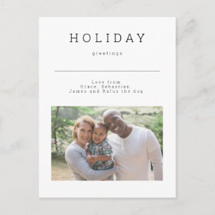 Carte Postale Photo de vœux de fêtes personnalisé simple