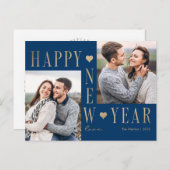 Carte postale photo de vœux moderne pour le Nouvel (Devant / Derrière)