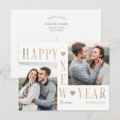 Carte postale photo de vœux moderne pour le Nouvel (Devant / Derrière)