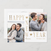 Carte postale photo de vœux pour la nouvelle année (Devant / Derrière)