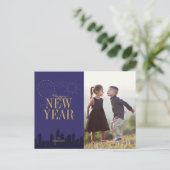 Carte postale photo de vœux pour le Nouvel An avec (Debout devant)