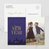 Carte postale photo de vœux pour le Nouvel An avec (Devant / Derrière)