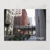 Carte Postale Photo de voyage du train à boucle élevée de Chicag (Devant)