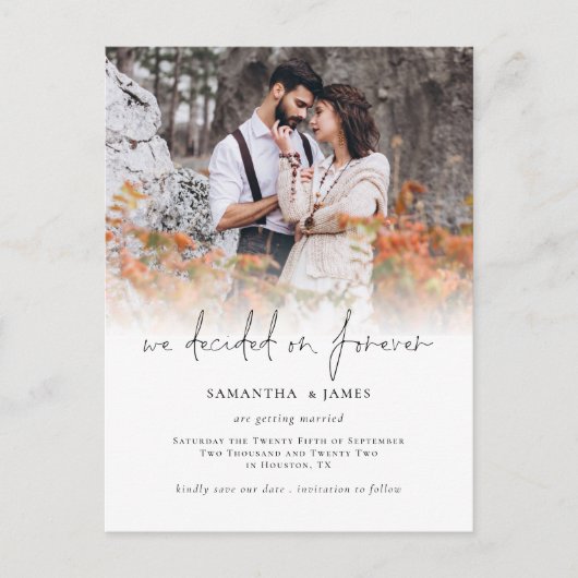 Carte Postale Photo Décidée pour chaque mariage Enregistrer la d (Devant)