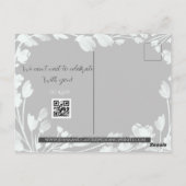 Carte Postale Photo Décontractée moderne Blanc Floral Mariage fr (Dos)