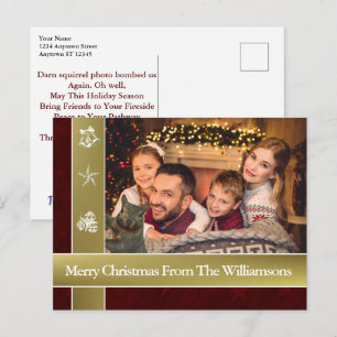 Carte Postale Photo d'écureuil Bombes Famille Photo Noël