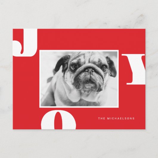 Carte Postale PHOTO DES VACANCES DE NOËL | Joie de Noël (Devant)