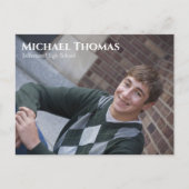 Carte Postale Photo d'études supérieures Moderne Simple Noir et (Devant)