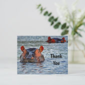 Carte Postale Photo d'hippopotame faunique Merci (Debout devant)