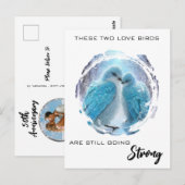 Carte Postale *~* PHOTO d'hiver  Oiseaux de l'amour AP54 Anniver (Devant / Derrière)