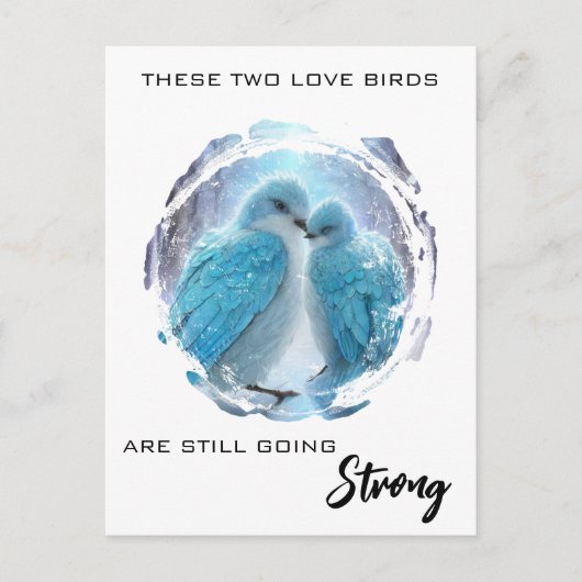 Carte Postale *~* PHOTO d'hiver  Oiseaux de l'amour AP54 Anniver (Devant)