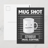 Carte Postale Photo d'identité Caffeine Drôle de buveur de café  (Devant / Derrière)