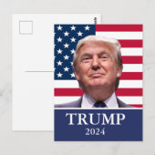 Carte Postale Photo Donald Trump - Président 2024 (Devant / Derrière)